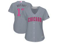 Women's New Chicago Cubs Kris Bryant Majestic Gray Mother's Day Cool Base Replica Jersey