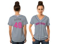 Women's New York Mets Jacob deGrom Majestic Gray Fashion 2016 Mother's Day Cool Base Replica Jersey