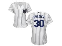 Women's New York Yankees #30 Clint Frazier Majestic White-Navy Home Cool Base Jersey