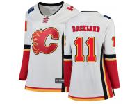 Women's NHL Calgary Flames #11 Mikael Backlund Breakaway Away Jersey White