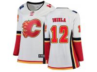 Women's NHL Calgary Flames #12 Jarome Iginla Breakaway Away Jersey White