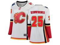 Women's NHL Calgary Flames #25 Joe Nieuwendyk Breakaway Away Jersey White