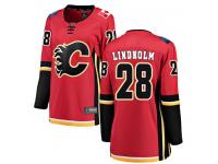 Women's NHL Calgary Flames #28 Elias Lindholm Breakaway Home Jersey Red