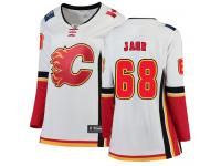 Women's NHL Calgary Flames #68 Jaromir Jagr Breakaway Away Jersey White