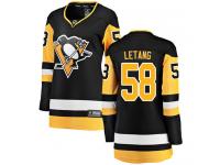 Women's NHL Pittsburgh Penguins #58 Kris Letang Breakaway Home Jersey Black