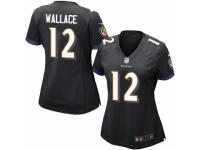 Women's Nike Baltimore Ravens #12 Mike Wallace Game Black Alternate NFL Jersey