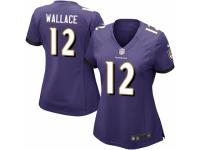 Women's Nike Baltimore Ravens #12 Mike Wallace Game Purple Team Color NFL Jersey