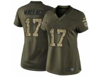 Women's Nike Baltimore Ravens #17 Mike Wallace Limited Green Salute to Service NFL Jersey