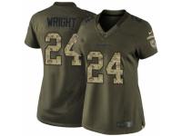 Women's Nike Baltimore Ravens #24 Shareece Wright Limited Green Salute to Service NFL Jersey