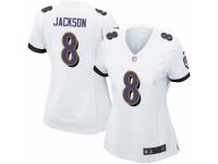 Women's Nike Baltimore Ravens #8 Lamar Jackson Game White NFL Jersey