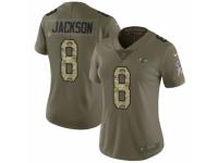 Women's Nike Baltimore Ravens #8 Lamar Jackson Limited Olive/Camo Salute to Service NFL Jersey