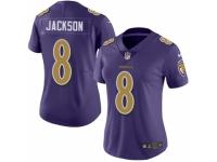 Women's Nike Baltimore Ravens #8 Lamar Jackson Limited Purple Rush Vapor Untouchable NFL Jersey