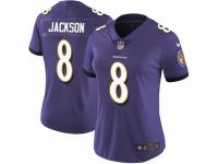 Women's Nike Baltimore Ravens #8 Lamar Jackson Purple Team Color Vapor Untouchable Limited Player NFL Jersey