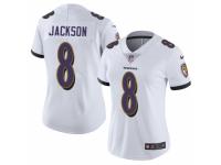 Women's Nike Baltimore Ravens #8 Lamar Jackson White Vapor Untouchable Limited Player NFL Jersey