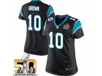 Women's Nike Carolina Panthers #10 Corey Brown Limited Black Team Color Super Bowl L NFL Jersey