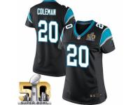 Women's Nike Carolina Panthers #20 Kurt Coleman Limited Black Team Color Super Bowl L NFL Jersey