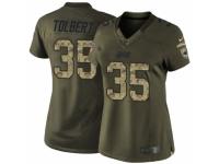 Women's Nike Carolina Panthers #35 Mike Tolbert Limited Green Salute to Service NFL Jersey