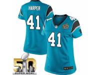 Women's Nike Carolina Panthers #41 Roman Harper Limited Blue Alternate Super Bowl L NFL Jersey