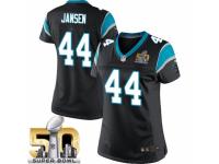 Women's Nike Carolina Panthers #44 J.J. Jansen Elite Black Team Color Super Bowl L NFL Jersey