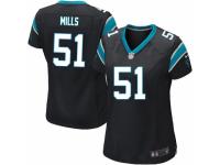 Women's Nike Carolina Panthers #51 Sam Mills Game Black Team Color NFL Jersey