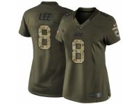 Women's Nike Carolina Panthers #8 Andy Lee Limited Green Salute to Service NFL Jersey