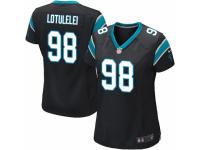 Women's Nike Carolina Panthers #98 Star Lotulelei Game Black Team Color NFL Jersey