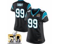 Women's Nike Carolina Panthers #99 Kawann Short Limited Black Team Color Super Bowl L NFL Jersey
