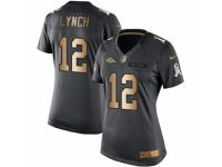 Women's Nike Denver Broncos #12 Paxton Lynch Limited Black Gold Salute to Service NFL Jersey