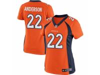 Women's Nike Denver Broncos #22 C.J. Anderson Game Orange Team Color NFL Jersey