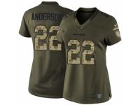 Women's Nike Denver Broncos #22 C.J. Anderson Limited Green Salute to Service NFL Jersey