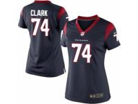 Women's Nike Houston Texans #74 Chris Clark Game Navy Blue Team Color NFL Jersey