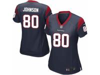 Women's Nike Houston Texans #80 Andre Johnson Game Navy Blue Team Color NFL Jersey