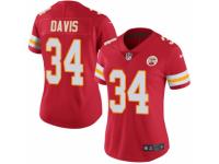 Women's Nike Kansas City Chiefs #34 Knile Davis Limited Red Rush NFL Jersey