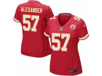 Women's Nike Kansas City Chiefs #57 D.J. Alexander Game Red Team Color NFL Jersey