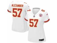 Women's Nike Kansas City Chiefs #57 D.J. Alexander Game White NFL Jersey