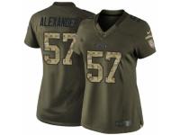Women's Nike Kansas City Chiefs #57 D.J. Alexander Limited Green Salute to Service NFL Jersey