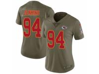 Women's Nike Kansas City Chiefs #94 Jarvis Jenkins Limited Olive 2017 Salute to Service NFL Jersey