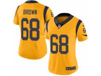 Women's Nike Los Angeles Rams #68 Jamon Brown Limited Gold Rush NFL Jersey