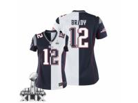 Women's Nike New England Patriots #12 Tom Brady Team Road Two Tone Super Bowl XLIX NFL Jersey