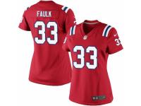 Women's Nike New England Patriots #33 Kevin Faulk Game Red Alternate NFL Jersey