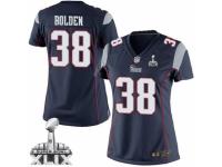 Women's Nike New England Patriots #38 Brandon Bolden Game Navy Blue Team Color Super Bowl XLIX NFL Jersey