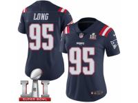 Women's Nike New England Patriots #95 Chris Long Limited Navy Blue Rush Super Bowl LI 51 NFL Jersey