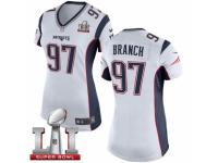 Women's Nike New England Patriots #97 Alan Branch Elite White Super Bowl LI 51 NFL Jersey