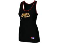 Women's Nike Oakland Athletics Tri-Blend Racerback Stretch Tank Top Black
