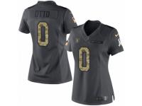 Women's Nike Oakland Raiders #0 Jim Otto Limited Black 2016 Salute to Service NFL Jersey