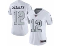 Women's Nike Oakland Raiders #12 Kenny Stabler Limited White Rush NFL Jersey