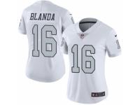 Women's Nike Oakland Raiders #16 George Blanda Limited White Rush NFL Jersey