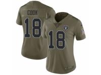 Women's Nike Oakland Raiders #18 Connor Cook Limited Olive 2017 Salute to Service NFL Jersey