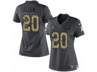 Women's Nike Oakland Raiders #20 Nate Allen Limited Black 2016 Salute to Service NFL Jersey