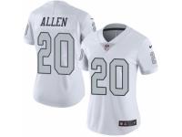 Women's Nike Oakland Raiders #20 Nate Allen Limited White Rush NFL Jersey